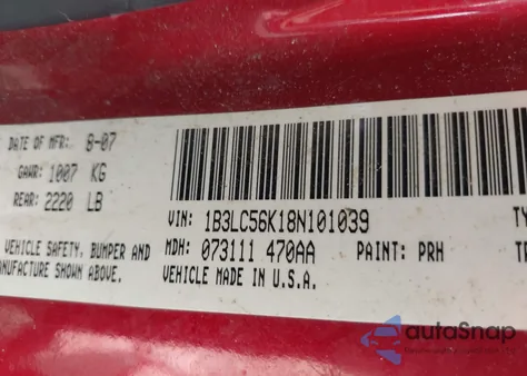 2008 Dodge Avenger Sxt из США, поврежденный, VIN 1B3LC56K18N101039